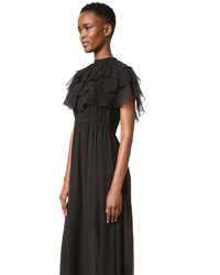 Robe de soirée à volants noire Giambattista Valli