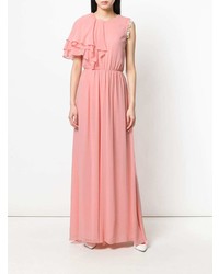 Robe de soirée à volants rose Pinko