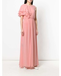 Robe de soirée à volants rose Pinko