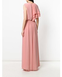 Robe de soirée à volants rose Pinko