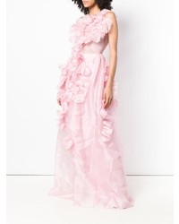 Robe de soirée à volants rose Ermanno Scervino