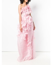 Robe de soirée à volants rose Ermanno Scervino