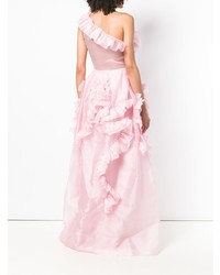 Robe de soirée à volants rose Ermanno Scervino