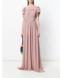 Robe de soirée à volants rose N°21