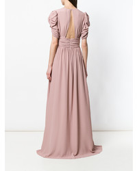 Robe de soirée à volants rose N°21