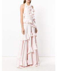 Robe de soirée à volants rose Maison Rabih Kayrouz