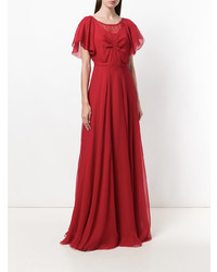 Robe de soirée à volants rouge N°21