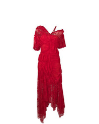Robe de soirée à volants rouge Preen by Thornton Bregazzi