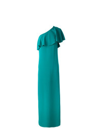 Robe de soirée à volants turquoise Lanvin