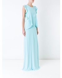 Robe de soirée à volants vert menthe Carven