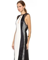 Robe de soirée blanche et noire J. Mendel