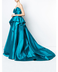 Robe de soirée bleu canard Marchesa