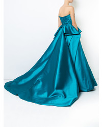 Robe de soirée bleu canard Marchesa