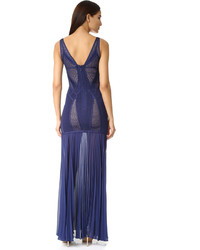 Robe de soirée bleu marine Herve Leger