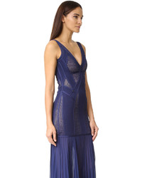 Robe de soirée bleu marine Herve Leger