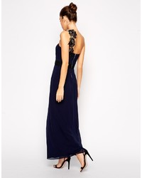 Robe de soirée bleu marine Asos