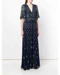 Robe de soirée bleu marine Temperley London