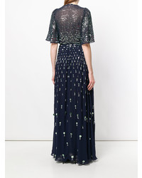 Robe de soirée bleu marine Temperley London