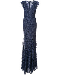 Robe de soirée bleu marine Zac Posen