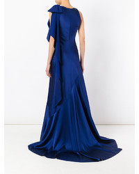 Robe de soirée bleue Talbot Runhof