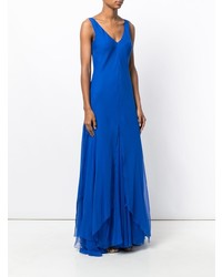 Robe de soirée bleue Alberta Ferretti