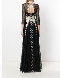 Robe de soirée brodée noire Temperley London