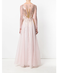 Robe de soirée brodée rose Temperley London