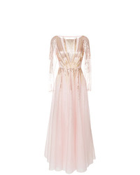 Robe de soirée brodée rose Temperley London