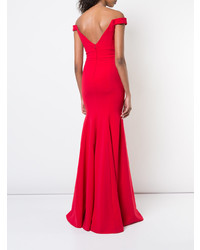 Robe de soirée brodée rouge Marchesa Notte