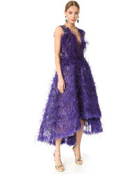 Robe de soirée brodée violette