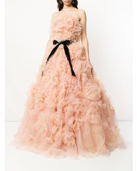 Robe de soirée de tulle rose Marchesa