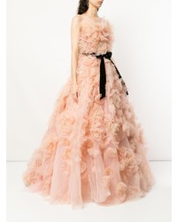 Robe de soirée de tulle rose Marchesa