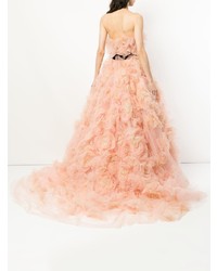 Robe de soirée de tulle rose Marchesa