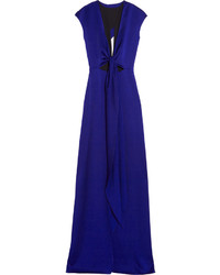 Robe de soirée découpée bleu marine