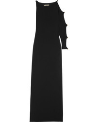 Robe de soirée découpée noire Halston