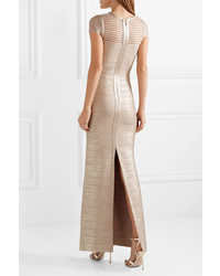 Robe de soirée dorée Herve Leger