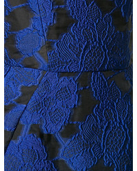 Robe de soirée en brocart brodée bleue Oscar de la Renta