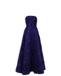 Robe de soirée en brocart violette Bambah