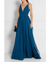 Robe de soirée en chiffon bleue Elie Saab