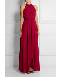 Robe de soirée en chiffon bordeaux Saloni