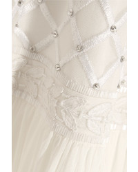 Robe de soirée en chiffon ornée blanche Temperley London