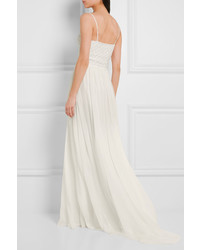 Robe de soirée en chiffon ornée blanche Temperley London