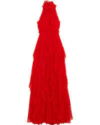 Robe de soirée en chiffon rouge Emilio Pucci