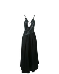 Robe de soirée en cuir noire