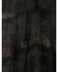 Robe de soirée en dentelle à fleurs noire Marchesa