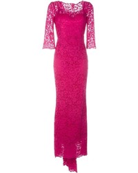 Robe de soirée en dentelle fuchsia Dolce & Gabbana