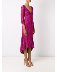 Robe de soirée en dentelle fuchsia Martha Medeiros