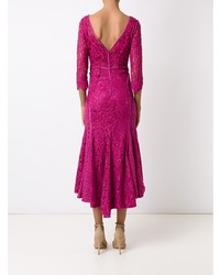 Robe de soirée en dentelle fuchsia Martha Medeiros