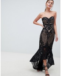 Robe de soirée en dentelle noire Bariano