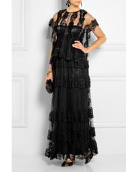 Robe de soirée en dentelle noire Dolce & Gabbana